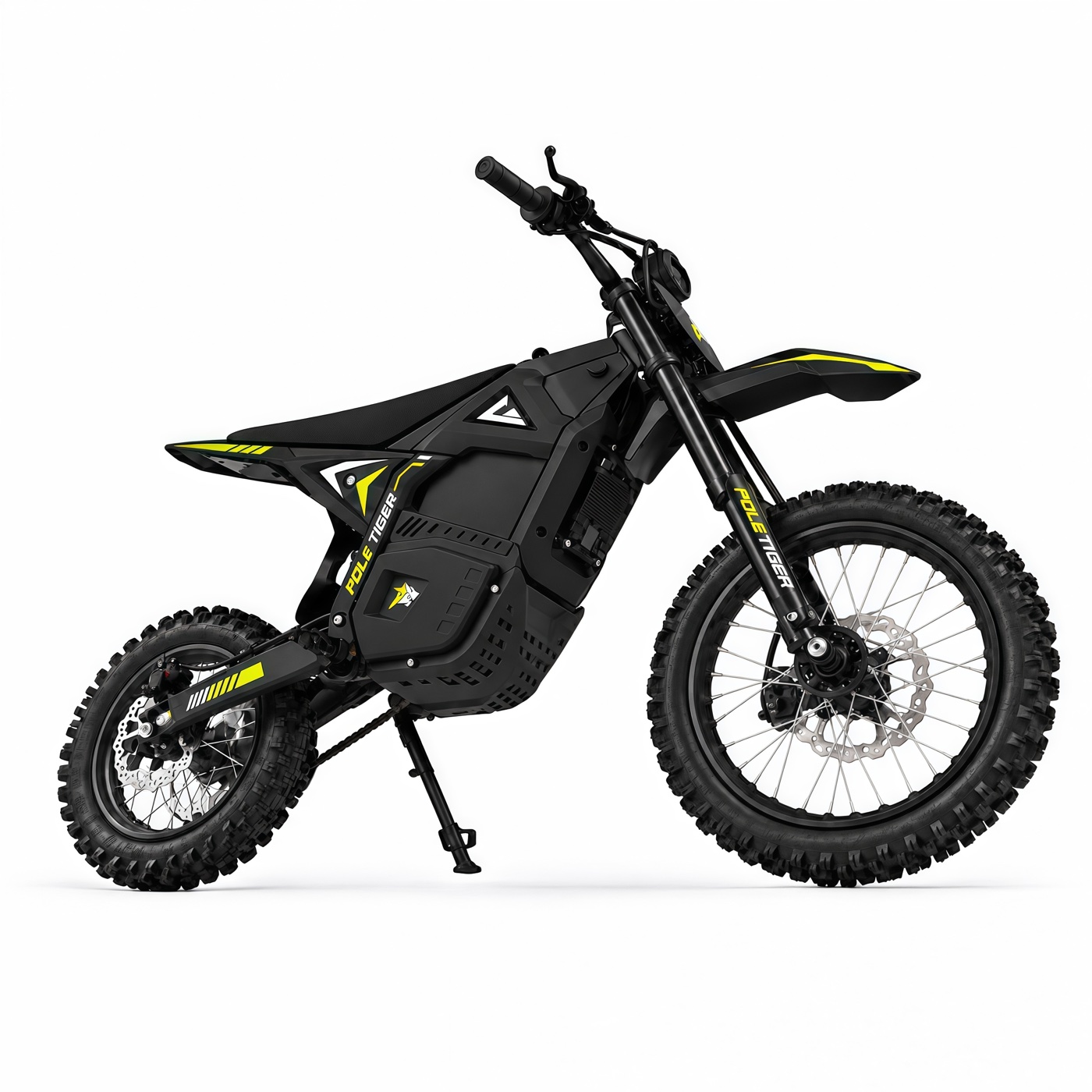 Electric off-road motorcycle studio shot